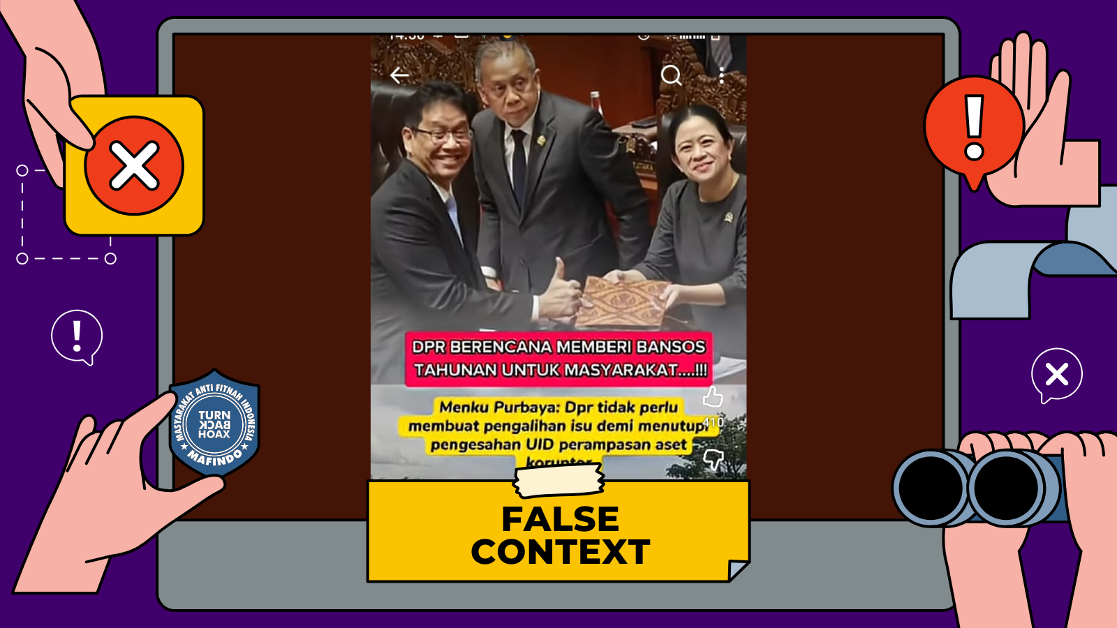 [SALAH] DPR Berencana Beri Bansos Tahunan untuk Masyarakat