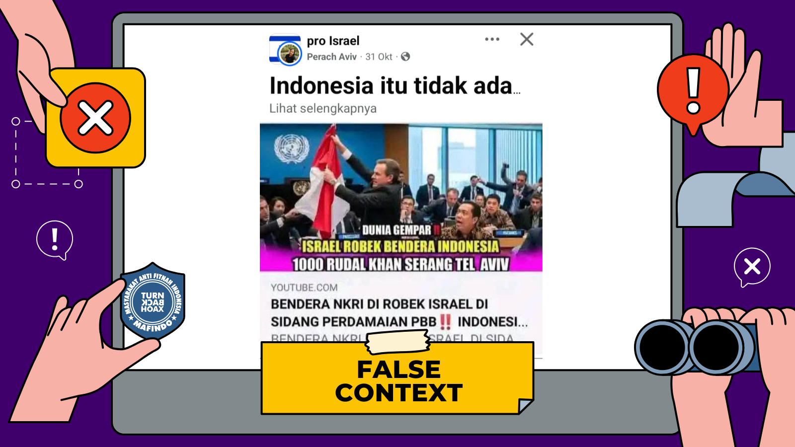 [SALAH] Israel Robek Bendera Indonesia di Sidang PBB