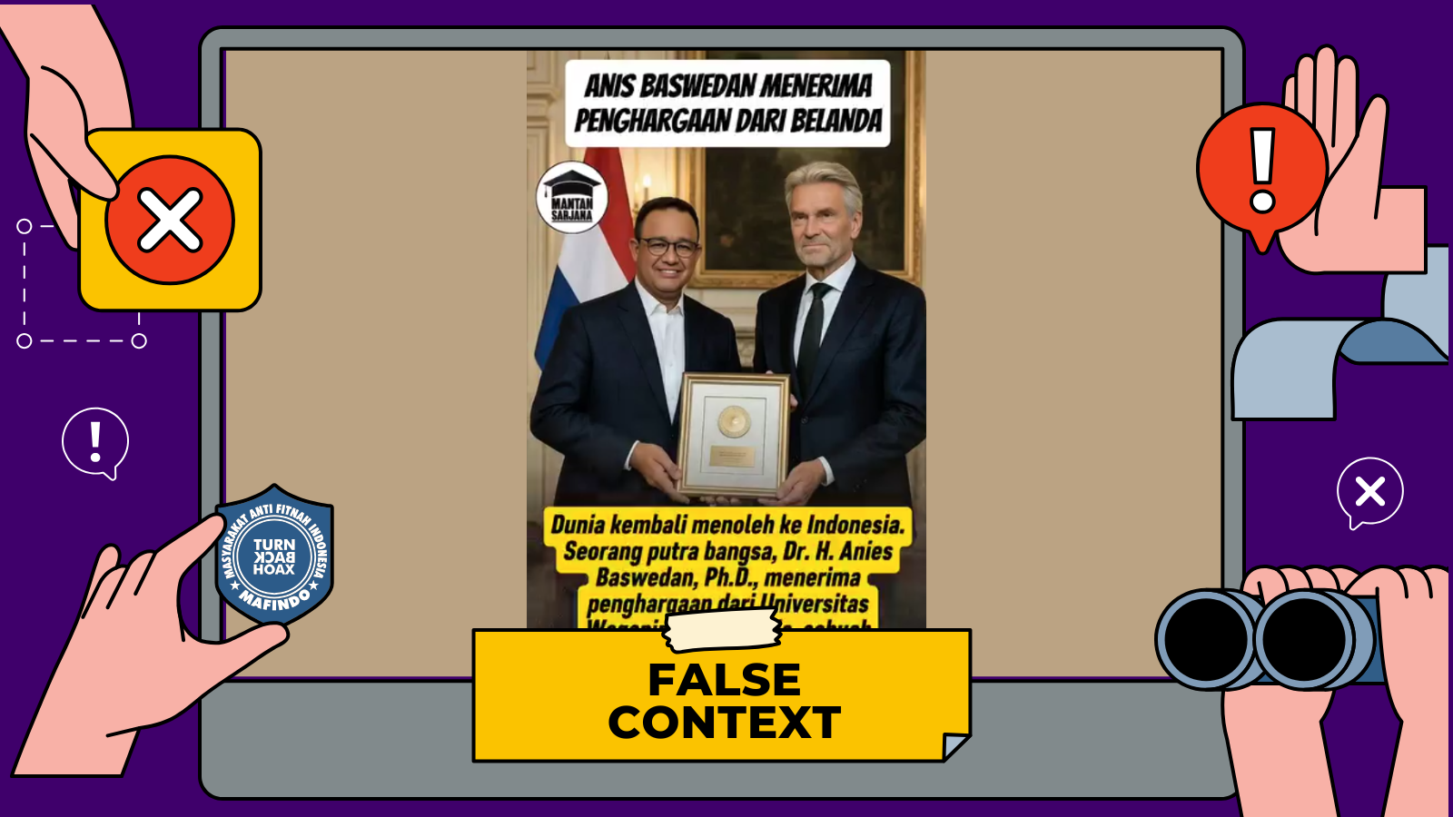 [SALAH] Anies Terima Penghargaan dari Universitas Wageningen Belanda