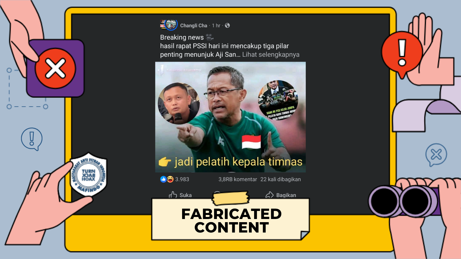 [SALAH] Hasil Rapat PSSI Tunjuk Aji Santoso Jadi Pelatih Kepala Timnas Indonesia