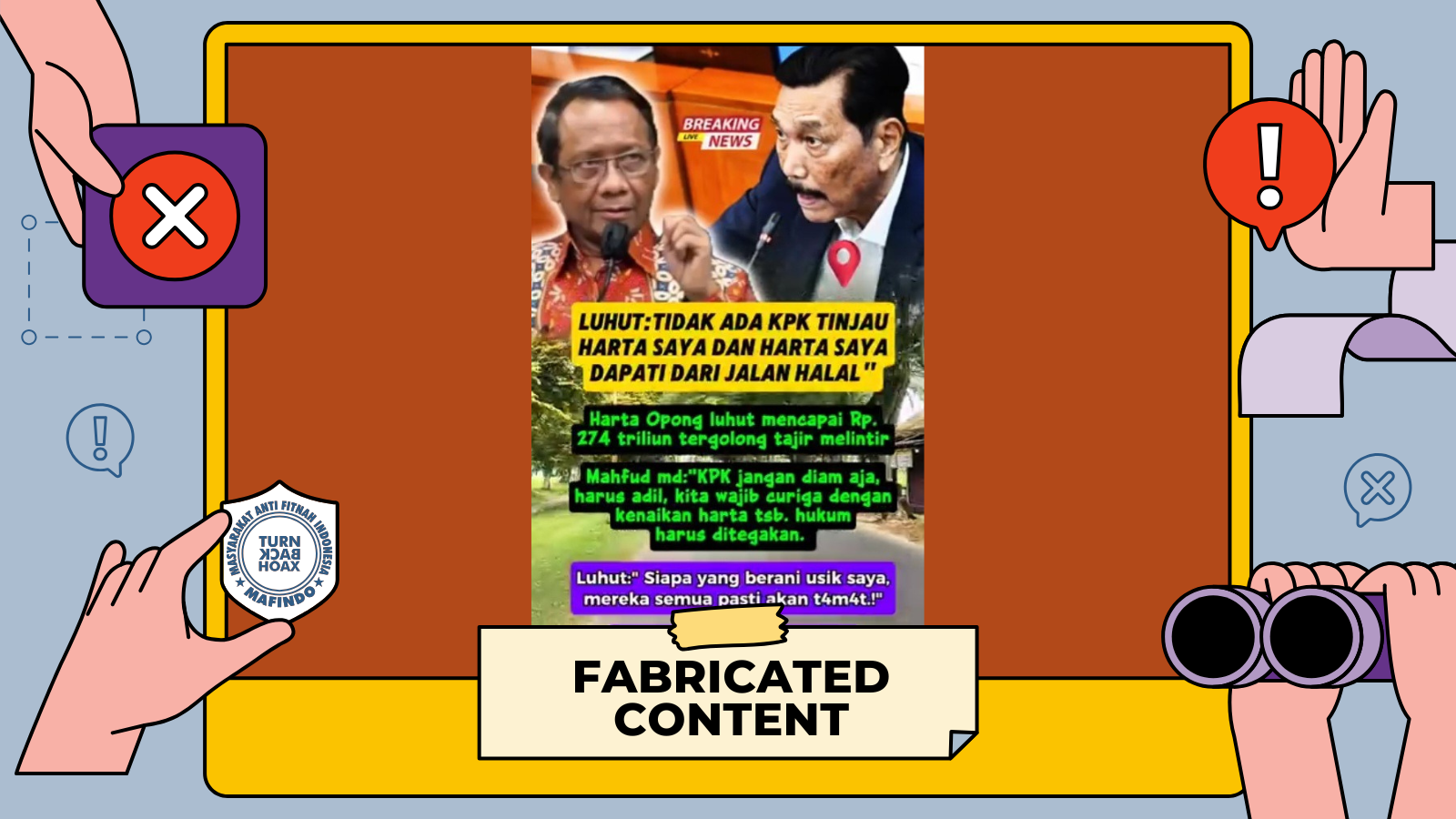 [SALAH] Mahfud MD: KPK Wajib Curiga dengan Kenaikan Harta Luhut