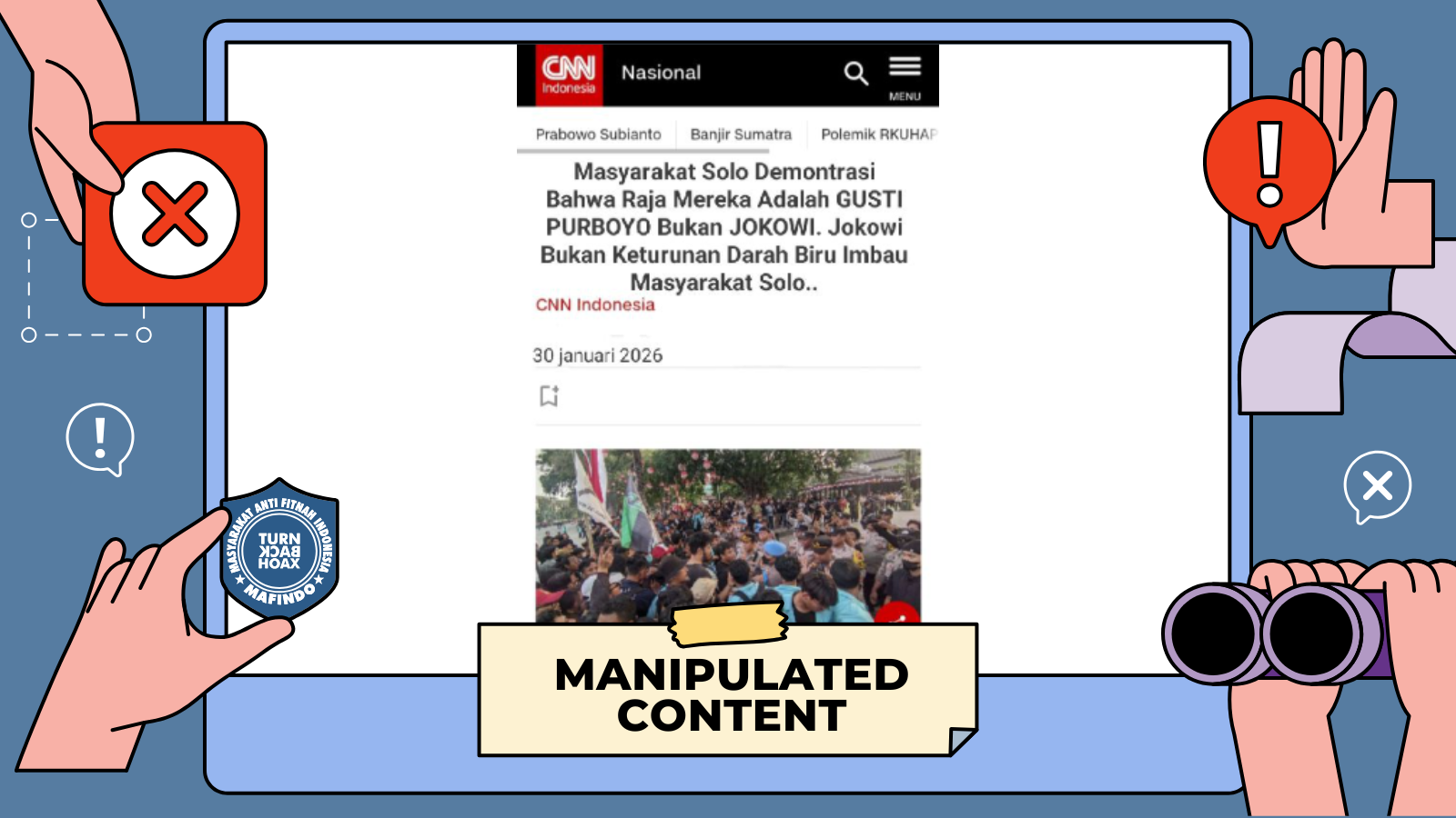 [SALAH] Masyarakat Solo Demo Tolak Jokowi sebagai Raja