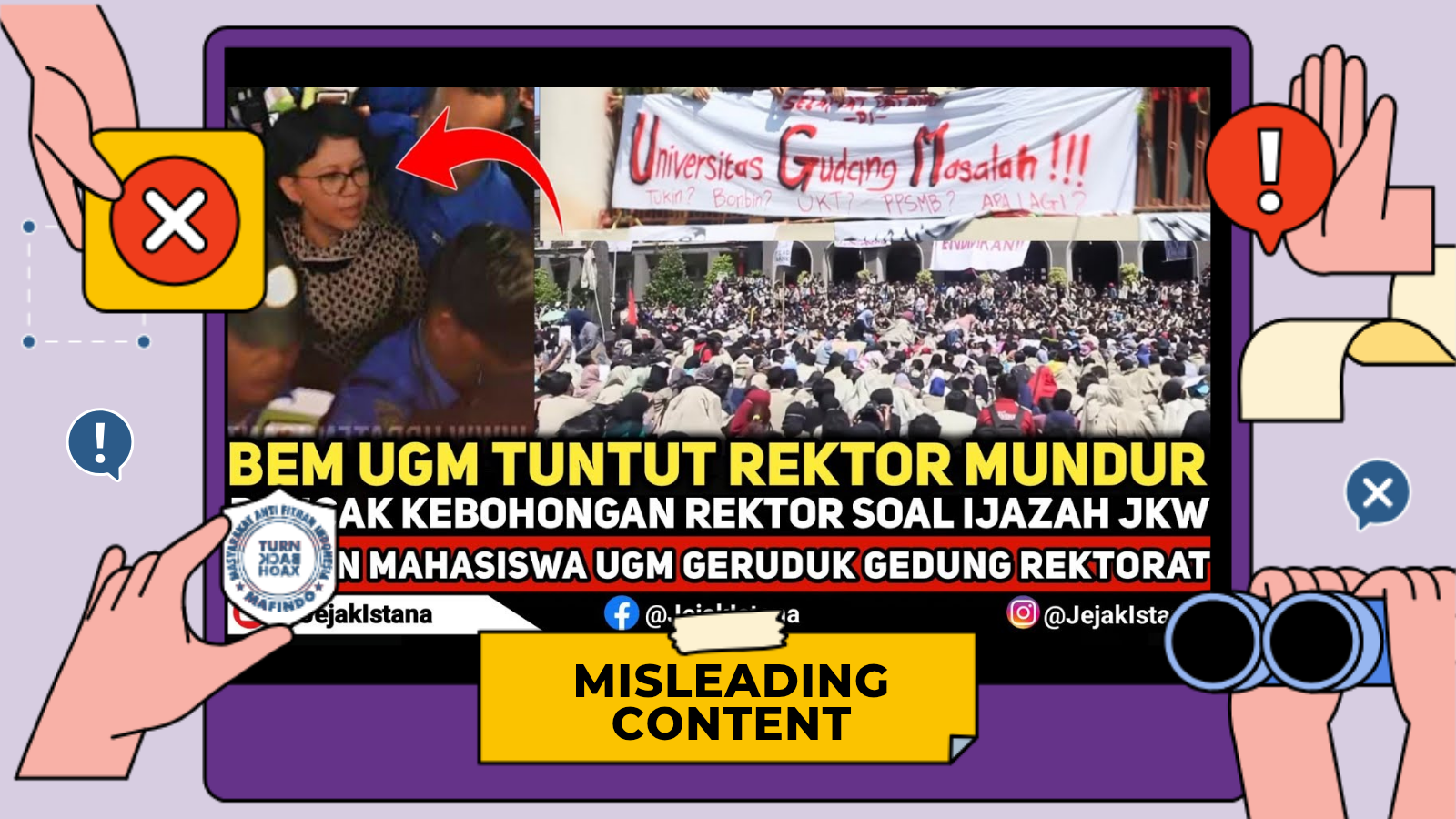[SALAH] BEM UGM Tuntut Rektor Mundur karena Bohong soal Ijazah Jokowi