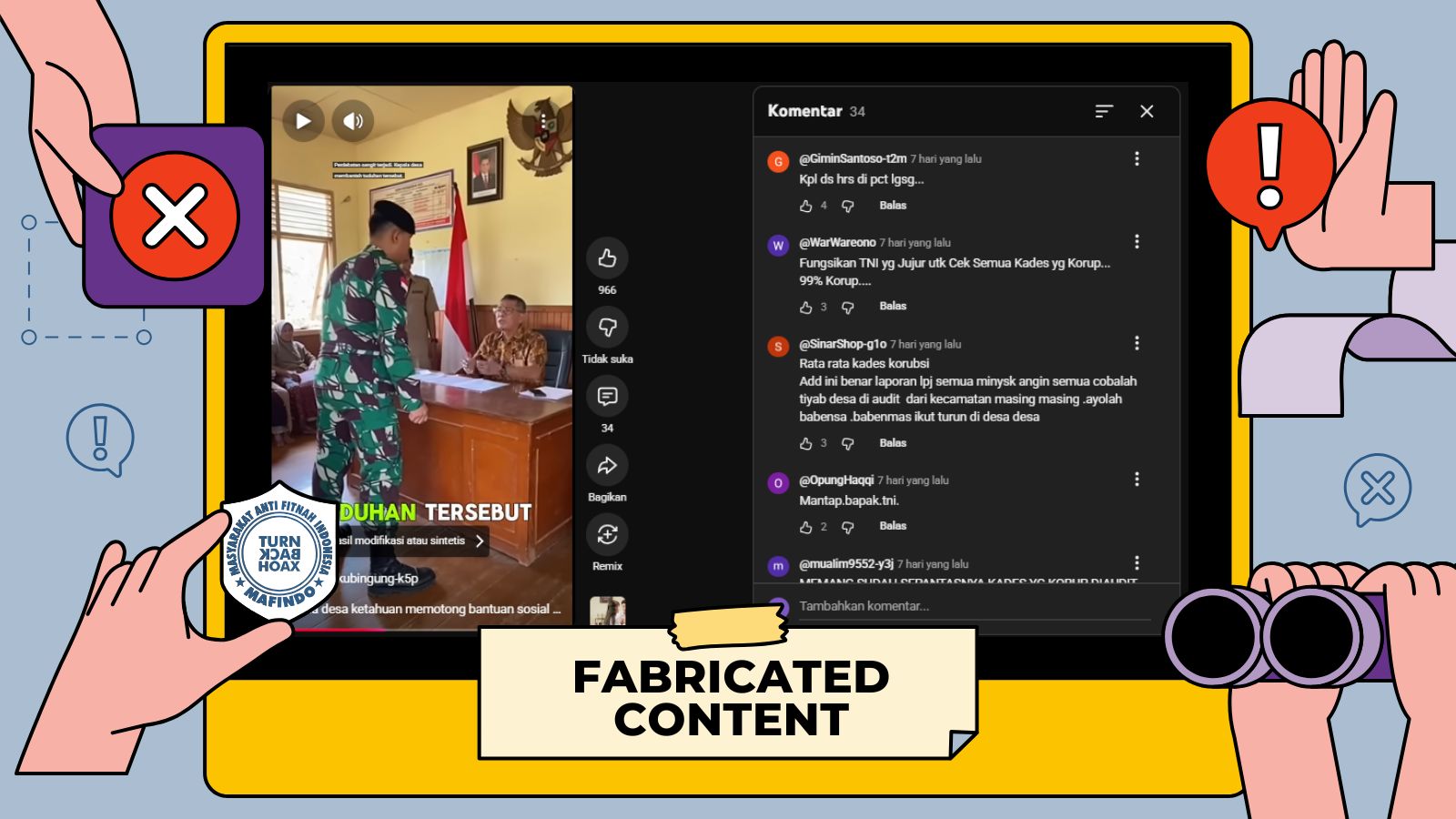 [SALAH] Video “TNI Melabrak Kepala Desa Pemotong Dana Bansos”