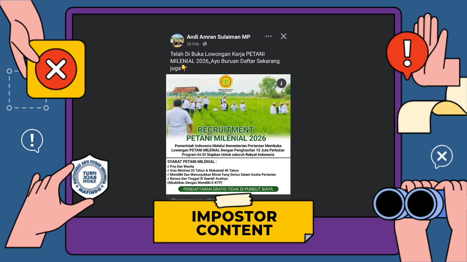 [PENIPUAN] Tautan Pendaftaran Petani Milenial 2026