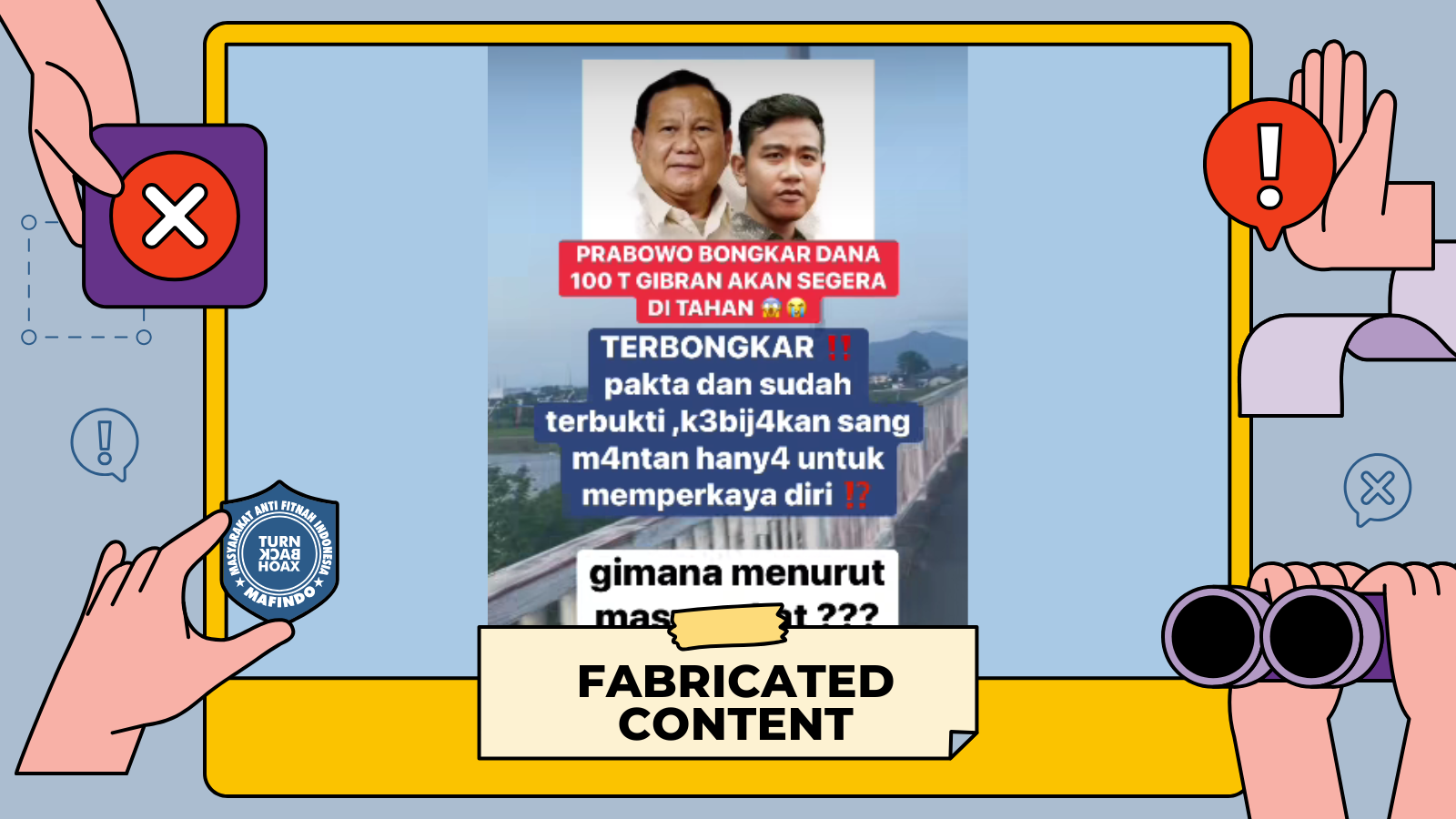 [SALAH] Prabowo Bakal Bongkar Dana Rp100 Triliun Milik Gibran