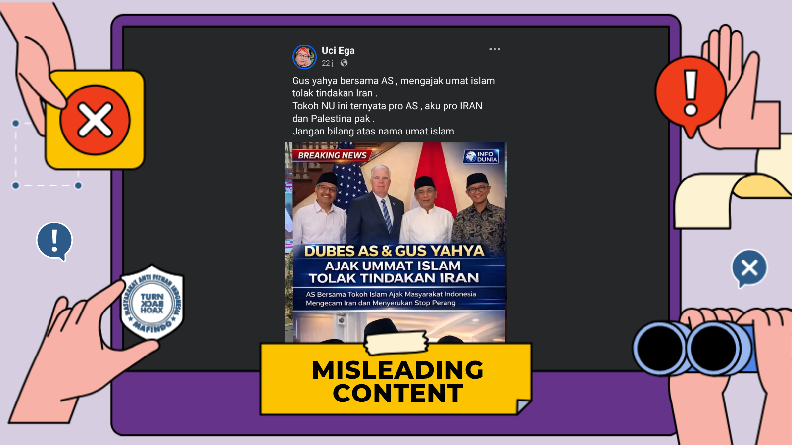 [SALAH] Gus Yahya dan Dubes AS Ajak Umat Islam Tolak Tindakan Iran