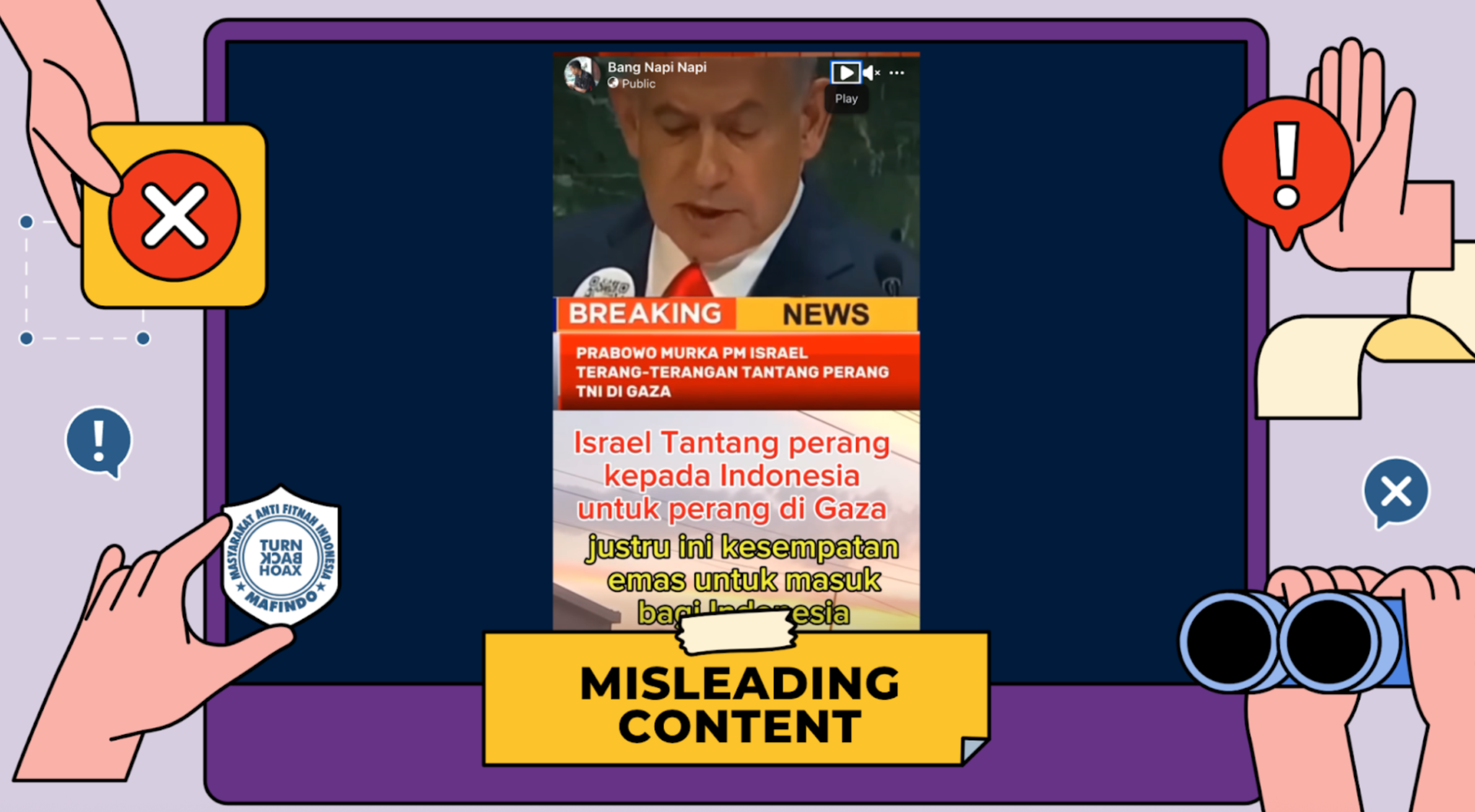 [SALAH] Netanyahu Tantang Indonesia Perang di Gaza