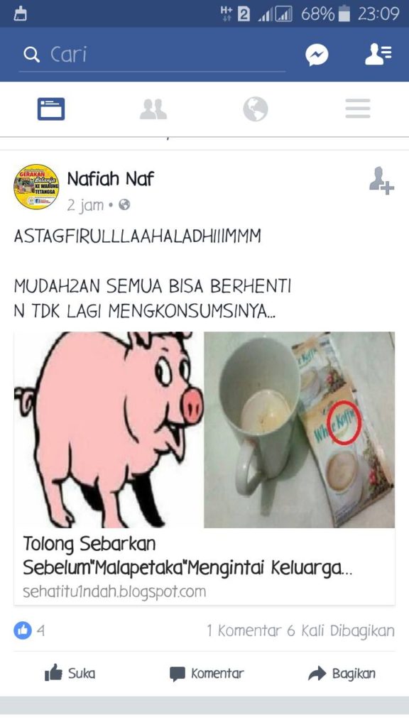 Minuman White Koffie Mengandung Babi