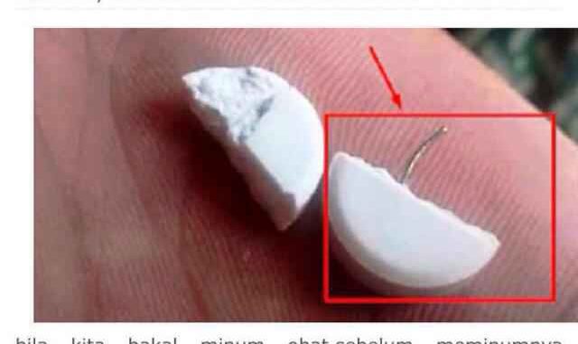 [HOAX] ADA BESI TIPIS DI DALAM OBAT