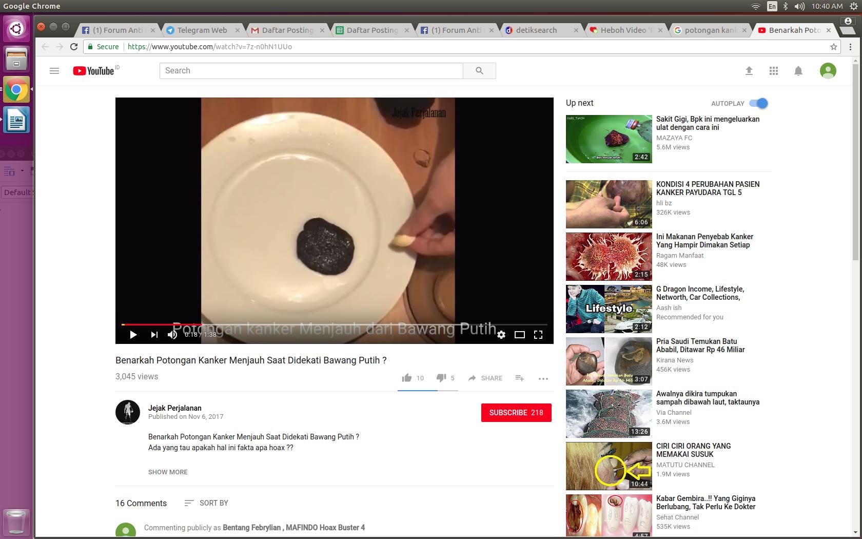 [HOAX] “POTONGAN KANKER BERGERAK JAUHI BAWANG PUTIH”