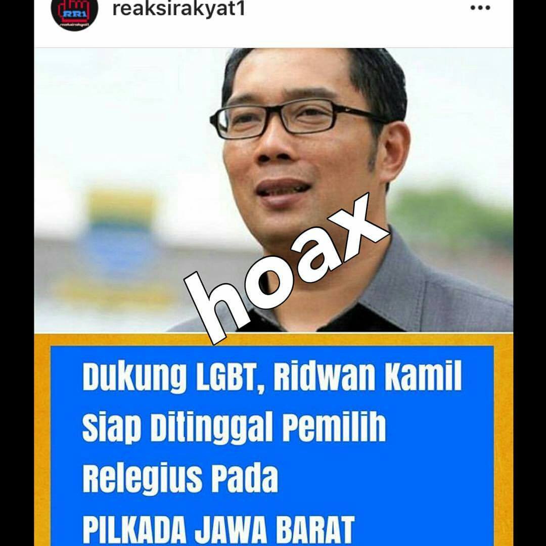 [HOAX] “Ridwan Kamil akan Ditinggal Pemilih Religius pada Pilgub Jabar karena Mendukung LGBT”