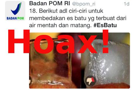 [Hoax]”Perbedaan Es Batu dari Air Matang atau Mentah”