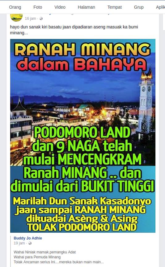 [KLARIFIKASI] “Ingin Bangun Mall, Agung Podomoro Dituduh Sebagai Dalang Pembakaran Pasar Aur Kuning, Bukit Tinggi.”