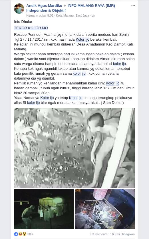 [HOAX] “Teror Kolor Ijo di Kabupaten Malang”