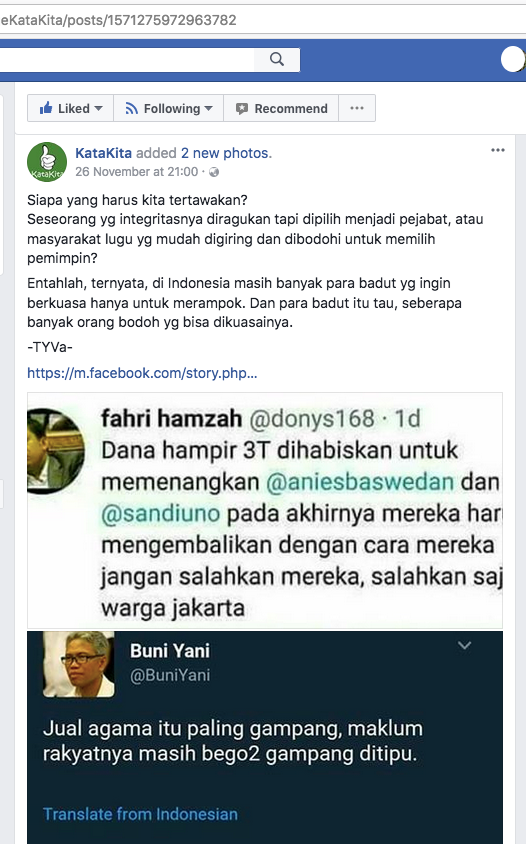 [HOAX] “Akun Twitter Palsu Fahri Hamzah”