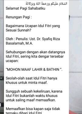 (HOAX) Pesan Ustad Syafiq Riza Basalamah