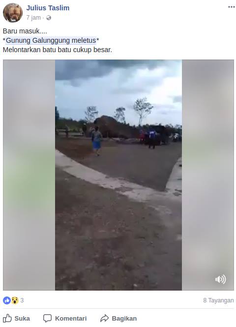 [HOAX] “Gunung Galunggung Tasikmalaya Meletus”