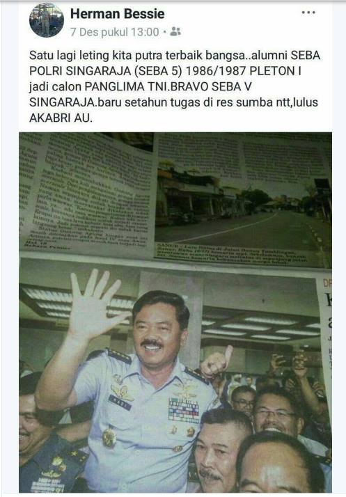 [HOAX] “Marsekal TNI Hadi Tjahjanto Alumni SEBA POLRI”