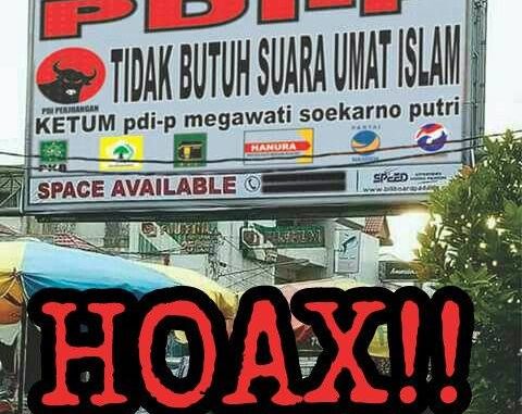 “Billboard Bertuliskan PDIP Tidak Butuh Suara Umat Islam”