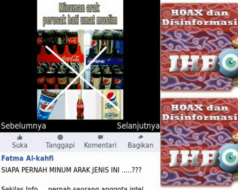 (Hoax): Coca Cola dan Pepsi Cola Minuman Arak