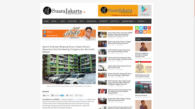 [KLARIFIKASI] Aparat Dukcapil Bingung Rusun Kapuk Muara Mayoritas Diisi Pendatang Tionghoa dan Bermobil Mewah