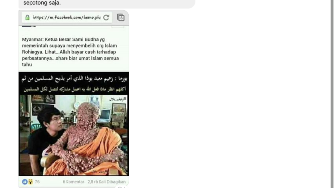 [HOAX] Biksu Myanmar Terkena Azab Penyakit Misteri