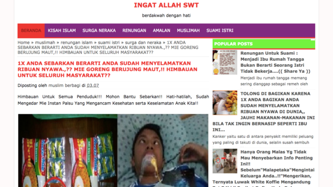 [HOAX] Mie Instan Palsu