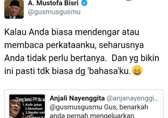 [HOAX] Gus Mus Nyatakan Ada Lima Golongan yang Benci FPI