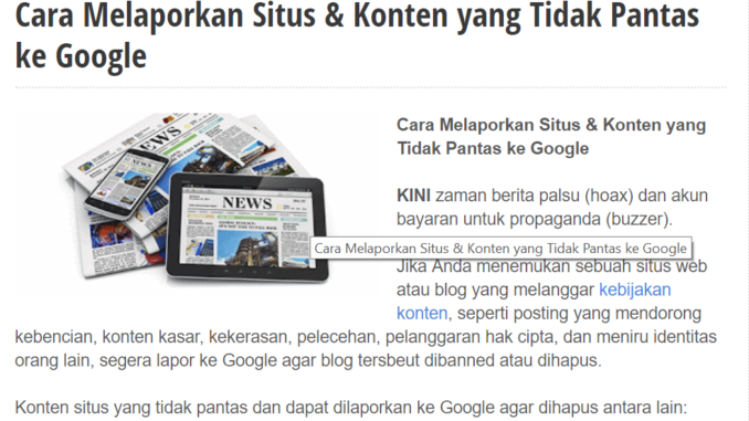 [EDUKASI] Cara Melaporkan Situs dan Konten yang Tidak Pantas ke Google