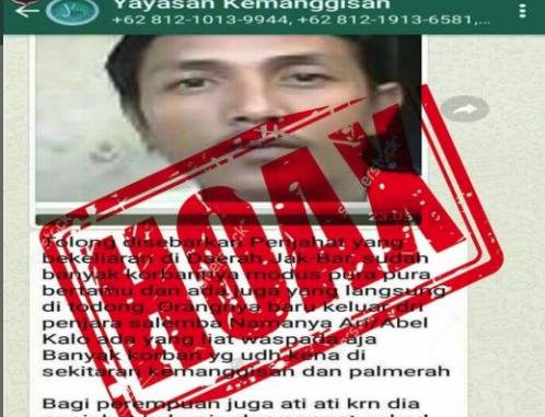 [HOAX] MANTAN NAPI SALEMBA BERKELIARAN DI JAKBAR