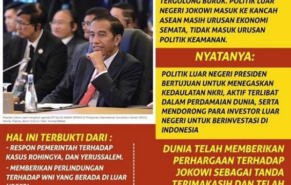 [HOAX + HASUT] POLITIK LUAR NEGERI JOKOWI DI ASEAN HANYA UNTUK MENCARI INVESTASI DAN UTANG