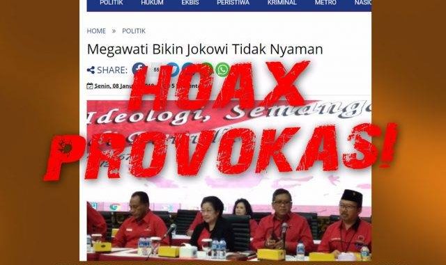 [HOAX] MEGAWATI BIKIN JOKOWI TIDAK NYAMAN USAI PENYEBUTAN PETUGAS PARTAI