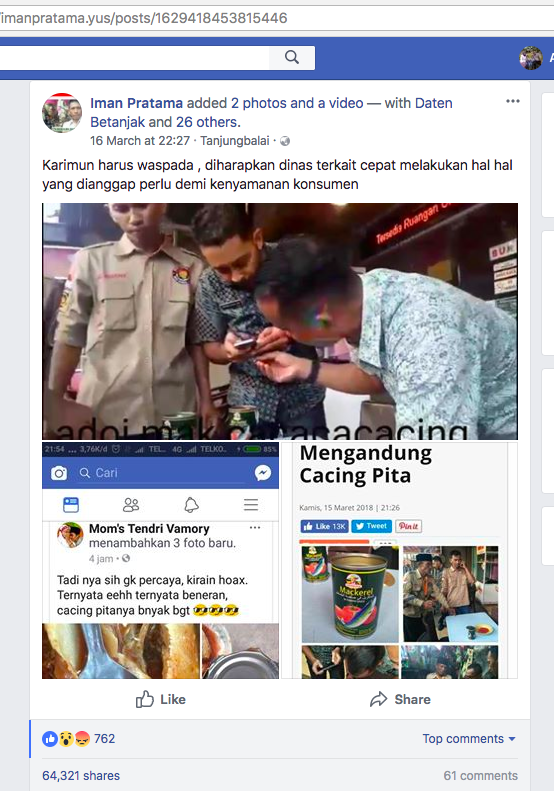 Cacing Hidup Ditemukan di Sarden
Alive Worms Found in Canned Sardine