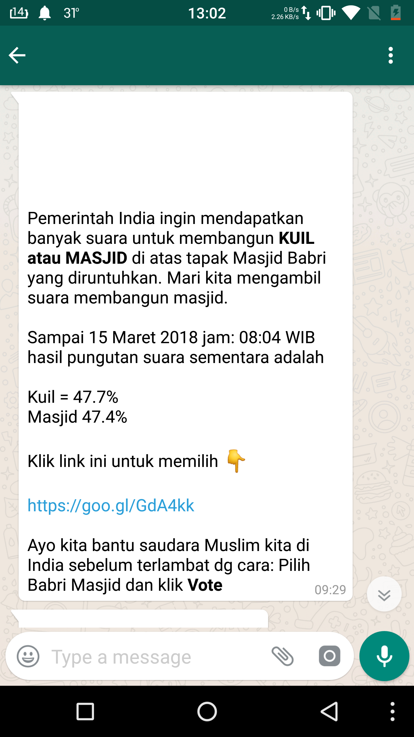 Polling Untuk Membangun KUIL atau MASJID di Atas Tapak Masjid Babri yang diruntuhkan
Polling to Build Temple or Mosque over Demolished Babri Mosque