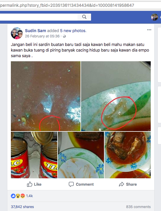 [HOAKS] “Cacing Hidup di Sarden”