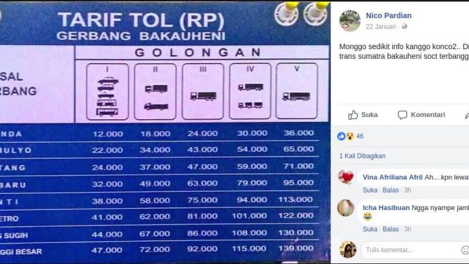 [KLARIFIKASI]: Beredar Tarif Tol Bakauheni Lampung