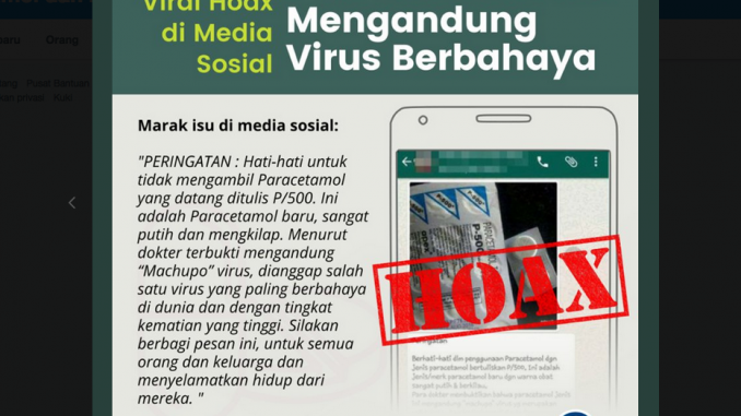 [BENAR] “Parasetamol Tidak Mengandung Virus Machupo”