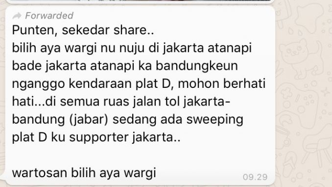 [BENAR] Pihak Kepolisian dan The Jakmania Bantah Melakukan Sweeping Plat D di Halim Perdana Kususma Semalam