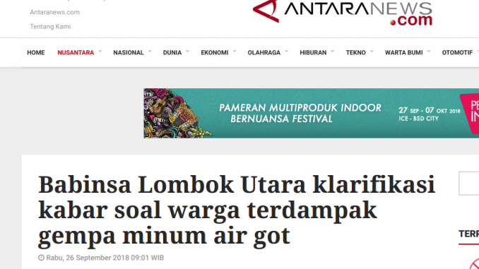 [BENAR] WARGA KABUPATEN LOMBOK UTARA DIISUKAN MEMINUM AIR DARI GOT, BABINSA BERIKAN TANGGAPAN