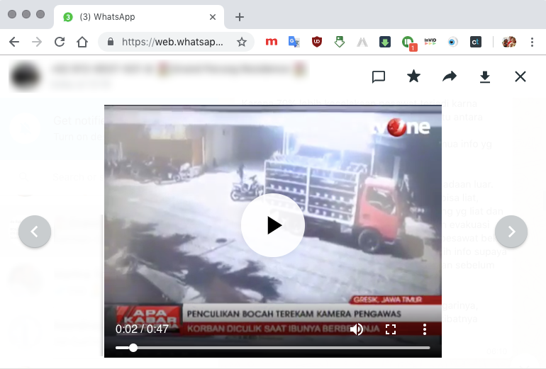 [DISINFORMASI] Pesan berantai “Penculikan Bocah Terekam Kamera Pengawas”