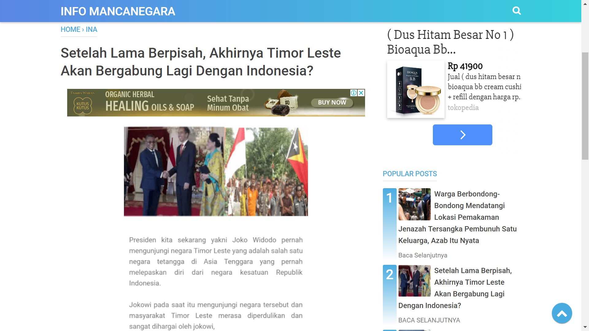 [DISINFORMASI] Timor Leste Mau Kembali Bergabung Dengan Indonesia Sekarang (2018)
