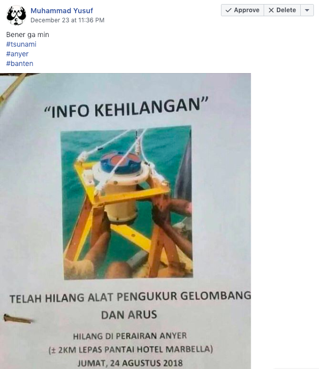 [KLARIFIKASI] “BMKG: Alat Pendeteksi Tsunami di Selat Sunda Hilang Sejak 2007”