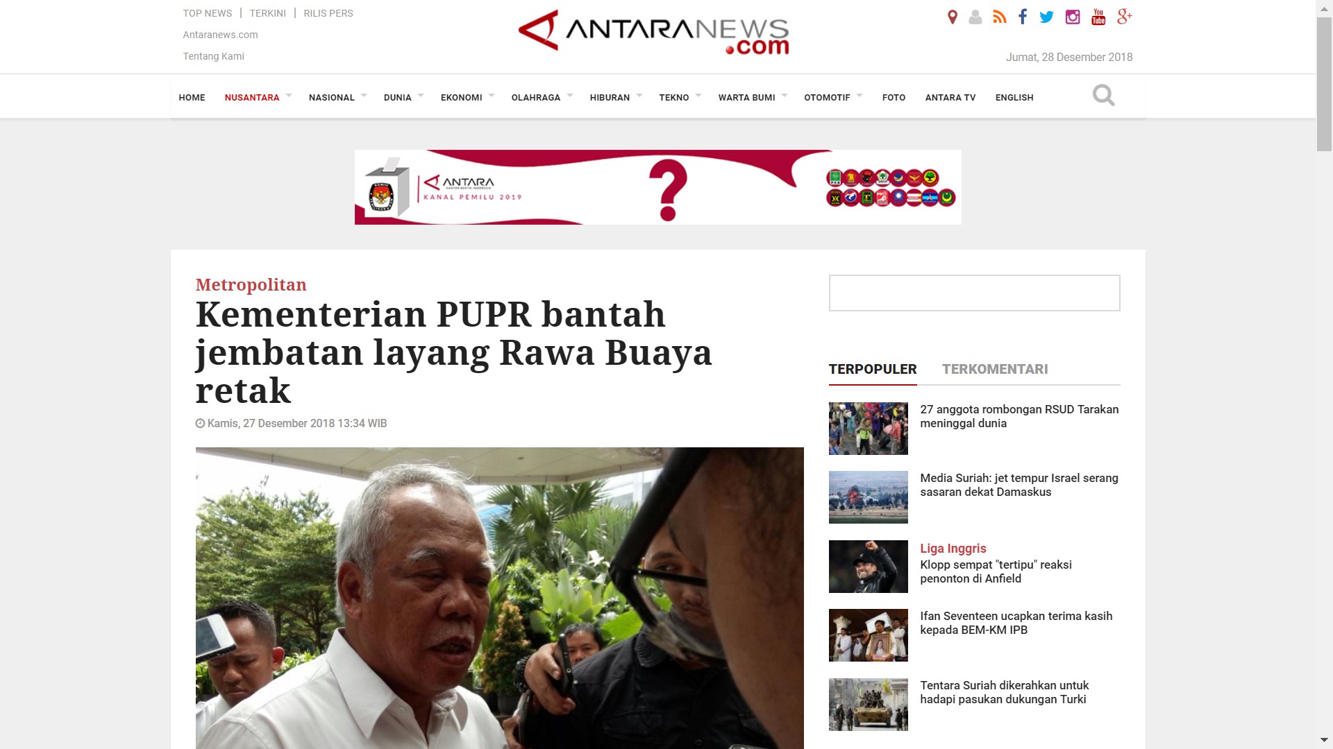 [KLARIFIKASI] Kementerian PUPR Memberikan Klarifikasi Terkait Jembatan Layang Rawa Buaya yang Dikatakan Retak