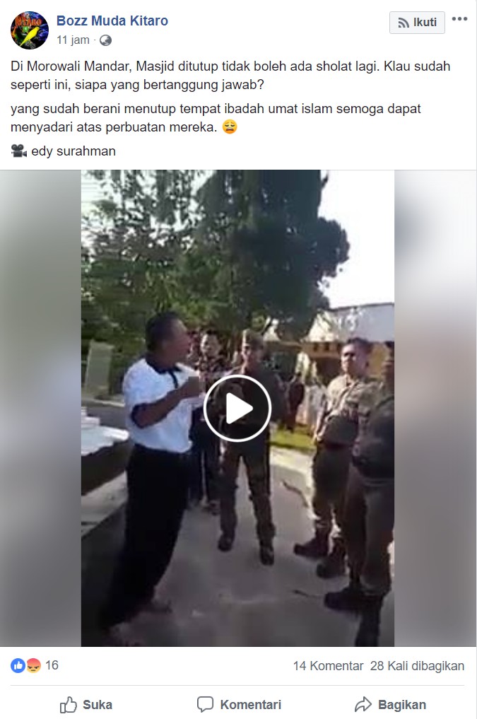 [DISINFORMASI] Penyegelan Masjid di Morowali