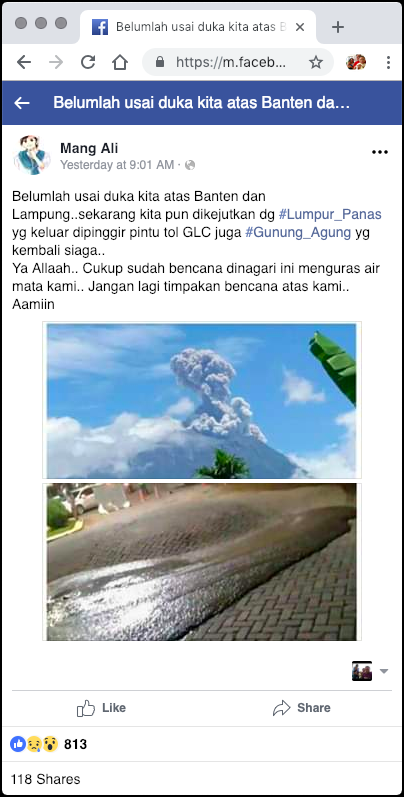 [DISINFORMASI] “#Lumpur_Panas dipinggir pintu tol GLC”