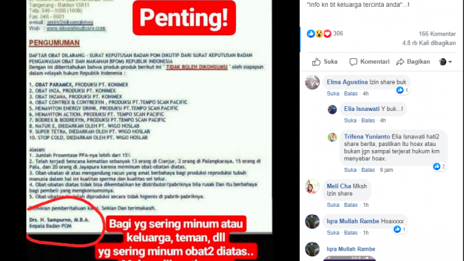 [SALAH] Daftar Obat Terlarang BPOM (Kop Surat RS Siloam)